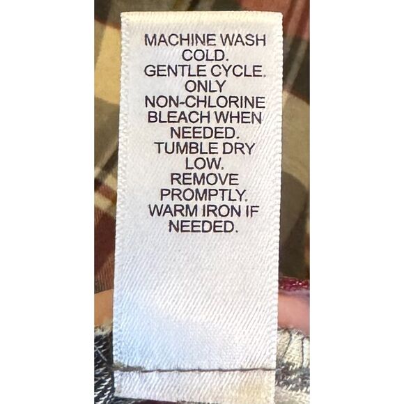 CATO Grey Red Plaid Open Front Cardigan Cotton Vest Women's Size Medium Raw Hem - Picture 9 of 12